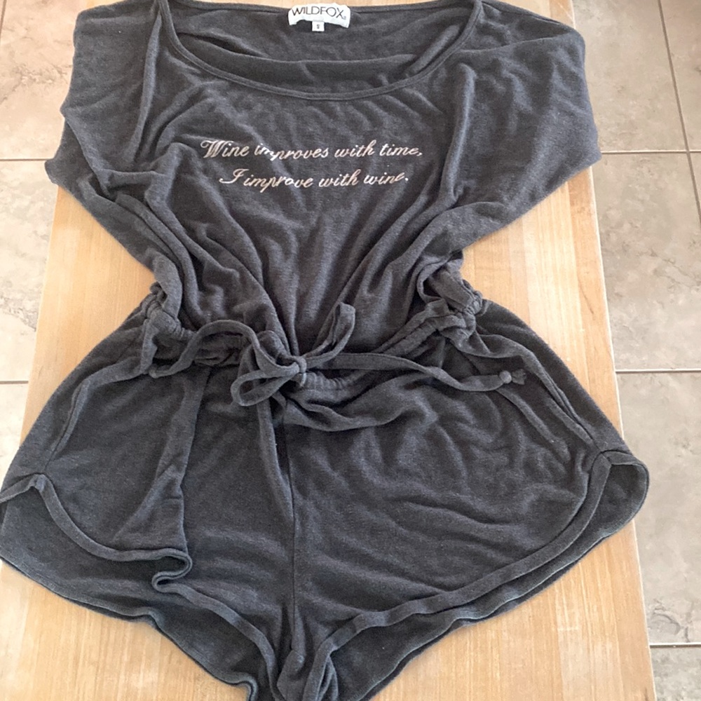 Wildfox Romper “Wine Improves with Time, I Improve with Wine”